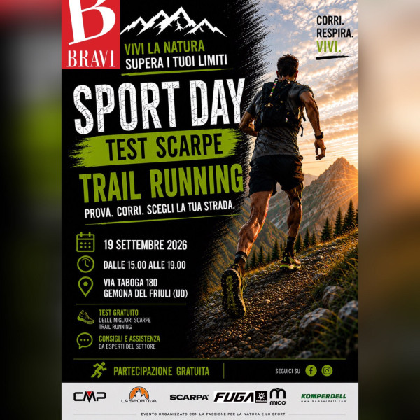 SPORT DAY: Test Scarpe Trail Running ⛰️ ✔️CMP ✔️LA SPORTIVA ✔️SCARPA ✔️FUGA KAYLAS ✔️MICO ✔️KOMPERDELL 📆19 settembre 2026...